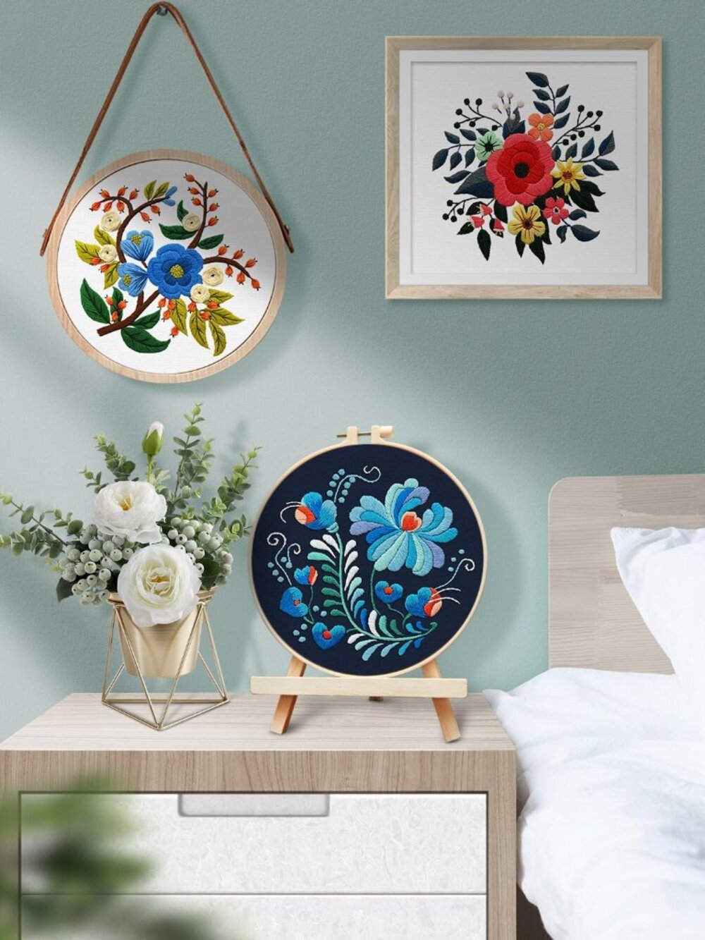 3 Sets Embroidery Kit for Adults, Floral Embroidery Practice Kit | for Beginners - Picture 6 of 7